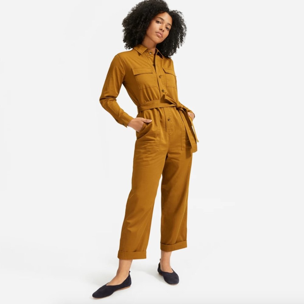 Everlane The Modern Utility Long Sleeve Jumpsuit